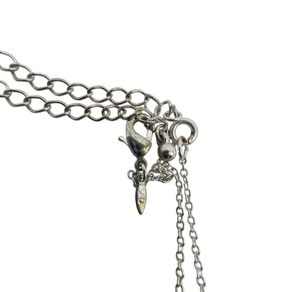 Vtg Silver tone Dragonfly Necklace Pendant SAQ womens Jewelry boho fairycore - Picture 3 of 4